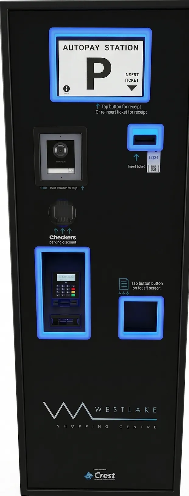 Crestpac autopay station — contactless parking payment terminal